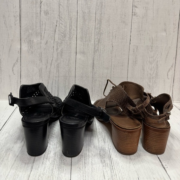 Bernardo Brown Snakeskin Lace-Up & black Sonoma Sandals, Size 8M - Picture 3 of 9